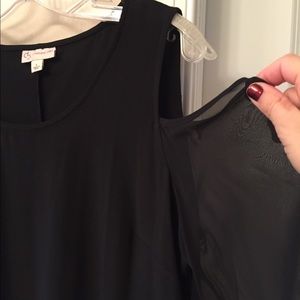 Black cold shoulder dress